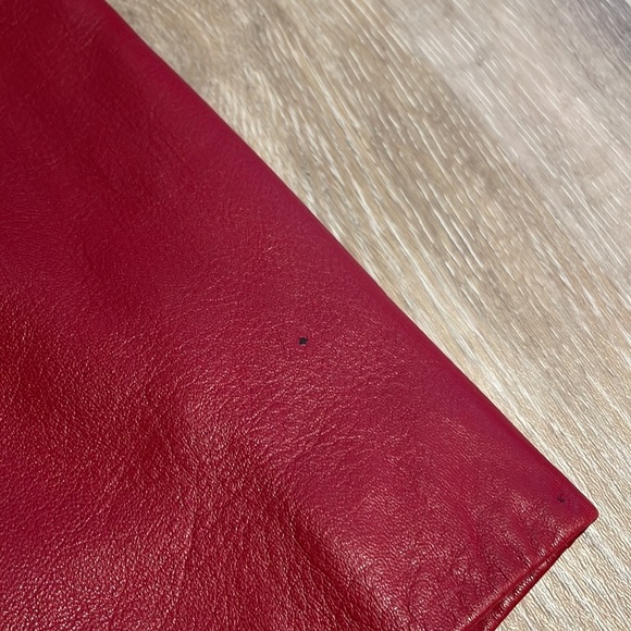 hot chili pepper red vtg leather jacket button up size 6 - Picture 9 of 11